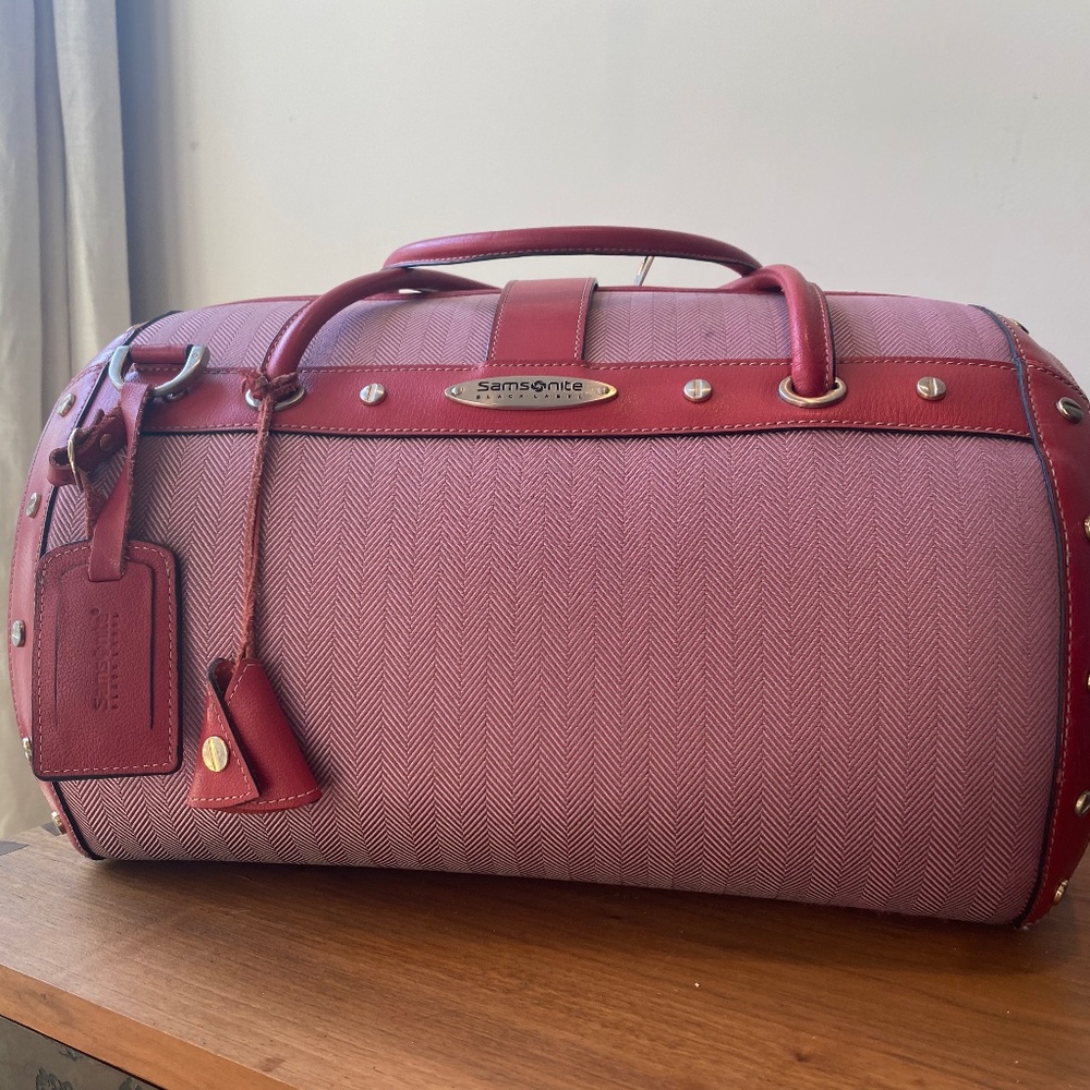 Samsonite Black Label Duffel Bag Luggage Herringbone Travel Bag - Barbie
